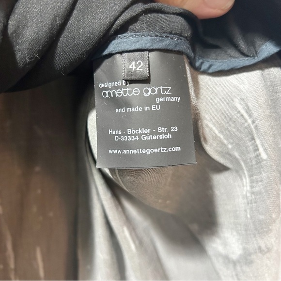 Annette Gortz Germany Dixi Jacket Size 42 Size Large Gray Color Check Minimalism - Picture 12 of 16